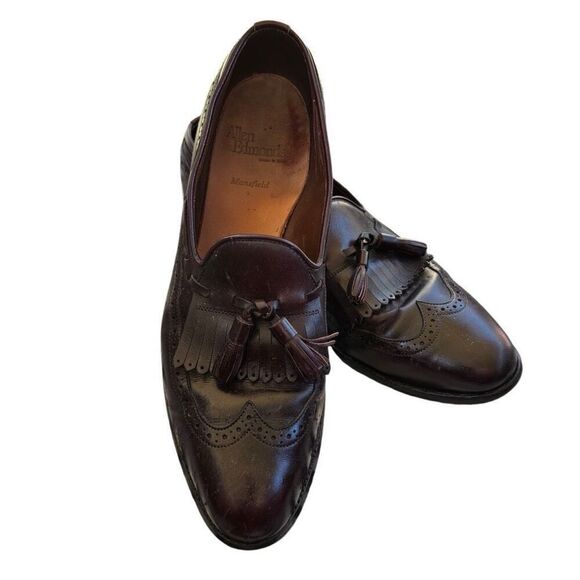 Vintage Allen Edmonds Mansfield Long Wing Kilt Tassel Loafer Burgundy Size 10 RR - Picture 2 of 8